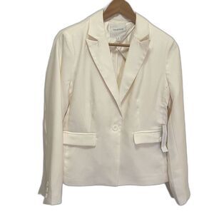 Mod Cloth - Beige/Cream Single Button Cropped Blazer Jacket - Women's size M NWT